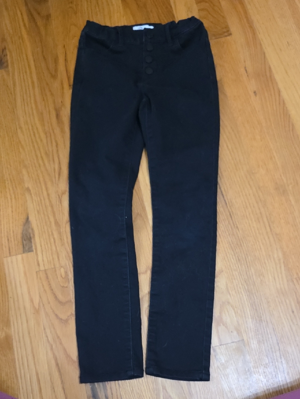 Girl’s Jordache Black Super Skinny High-Waist Jeans, Button Fly